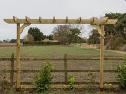 Rackhams Corbel Double Beam Pergola, Plant Climbing Arbour - Sculpted brace - Natural (Light Green) - Two Row Kit - 2.4m - thumbnail 2