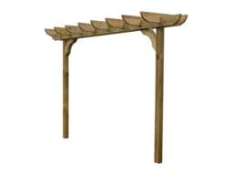 Rackhams Corbel Double Beam Pergola, Plant Climbing Arbour - Sculpted brace - Natural (Light Green) - Two Row Kit - 2.4m