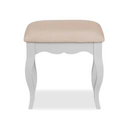 Rackhams Romance Upholstered Dressing Table Stool - Antique White, Grey Tone - thumbnail 3