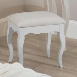 Rackhams Romance Upholstered Dressing Table Stool - Antique White, Grey Tone - thumbnail 1