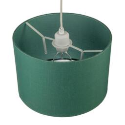 Rackhams Designer Fir Forest Green Textured Linen Fabric Circular Lamp Shade - thumbnail 3