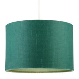 Rackhams Designer Fir Forest Green Textured Linen Fabric Circular Lamp Shade - thumbnail 2