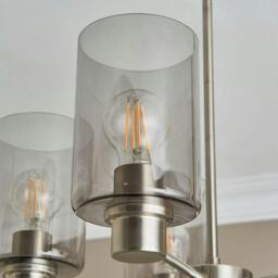 Rackhams Kingsholm 5 Light Satin Nickel Semi Flush Ceiling Light - thumbnail 3