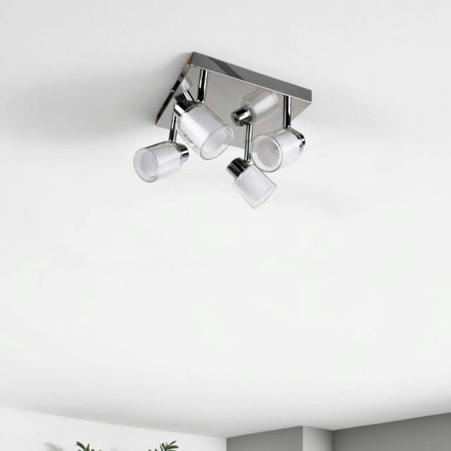 Rackhams Jacey 4 Light Polished Chrome Ceiling Spotlight Plate - image 1