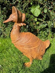 Rackhams Rustic Cast Iron Jemima Puddle Duck Statue Garden Ornament Home Decor - thumbnail 1