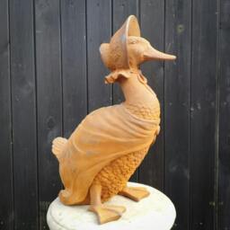 Rackhams Rustic Cast Iron Jemima Puddle Duck Statue Garden Ornament Home Decor - thumbnail 5