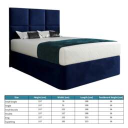 Rackhams Caprio Upholserted Floorstanding Headboard With Divan Bed Frame - Blue - Silver - Super king - thumbnail 5