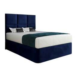 Rackhams Caprio Upholserted Floorstanding Headboard With Divan Bed Frame - Blue - Silver - Super king - thumbnail 6