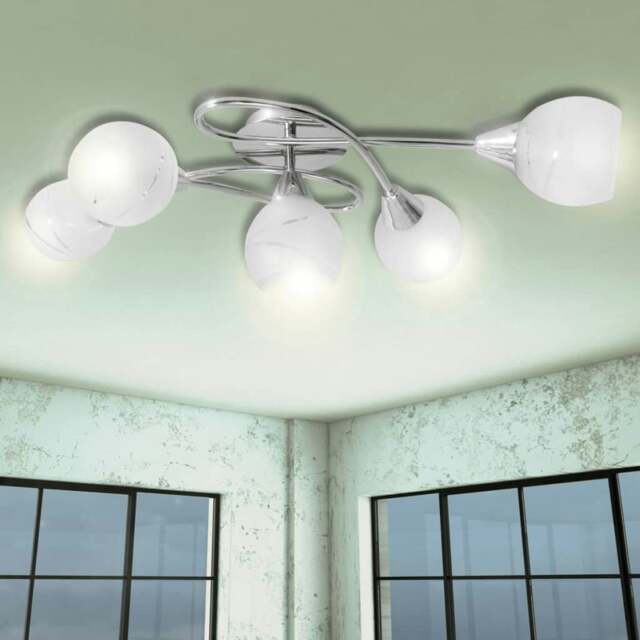 Rackhams Ceiling Lamp with Glass Shades for 5 E14 Bulbs - image 1
