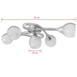 Rackhams Ceiling Lamp with Glass Shades for 5 E14 Bulbs - thumbnail 5