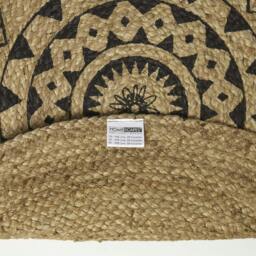 Rackhams Natural & Black Mandala Braided Jute Rug - 200 cm Round - thumbnail 6