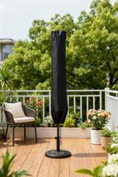 Rackhams 48x185cm Black Patio Parasol Cover Garden Umbrella Cover Straight/Roman Umbrella Oxford Rain & Dust Protectors - Black - One Size - thumbnail 2