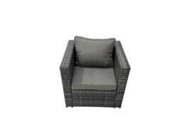 Rackhams Outdoor Rattan Oblong Coffee Table Corner Sofa Sets Garden Furniture Set with 2 Chairs Big Stool Dark Grey Mixed - thumbnail 6