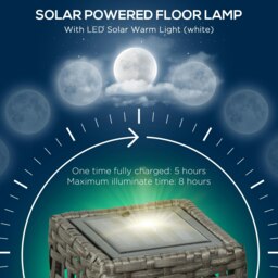 Rackhams Outdoor Rattan Solar Lantern wtih Auto On/Off Solar Powered LED Lights - thumbnail 5