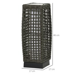 Rackhams Outdoor Rattan Solar Lantern wtih Auto On/Off Solar Powered LED Lights - thumbnail 6