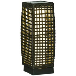 Rackhams Outdoor Rattan Solar Lantern wtih Auto On/Off Solar Powered LED Lights - thumbnail 2