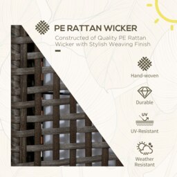 Rackhams Outdoor Rattan Solar Lantern wtih Auto On/Off Solar Powered LED Lights - thumbnail 4