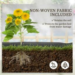 Rackhams 3 Tier Garden Planters with Trellis for Vine Climbing, Wooden Raised Beds, 95x95x110cm, Natural Tone - thumbnail 6