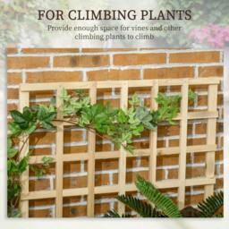 Rackhams 3 Tier Garden Planters with Trellis for Vine Climbing, Wooden Raised Beds, 95x95x110cm, Natural Tone - thumbnail 4