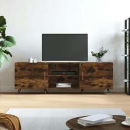 Rackhams TV Cabinet Smoked Oak 150x30x50 cm Engineered Wood - Brown - Engineered wood, iron - thumbnail 1