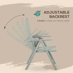 Rackhams 7 Piece Garden Dining Set, Outdoor Table and 6 Folding and Reclining Chairs, Aluminium Frame, Tempered Glass Top Table, Texteline Seats, Grey - thumbnail 6