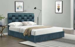 Rackhams Auckland Plush Velvet Bed Frame - A Plush and Elegant Centerpiece for Your Bedroom - Duck Egg Blue - King - thumbnail 1