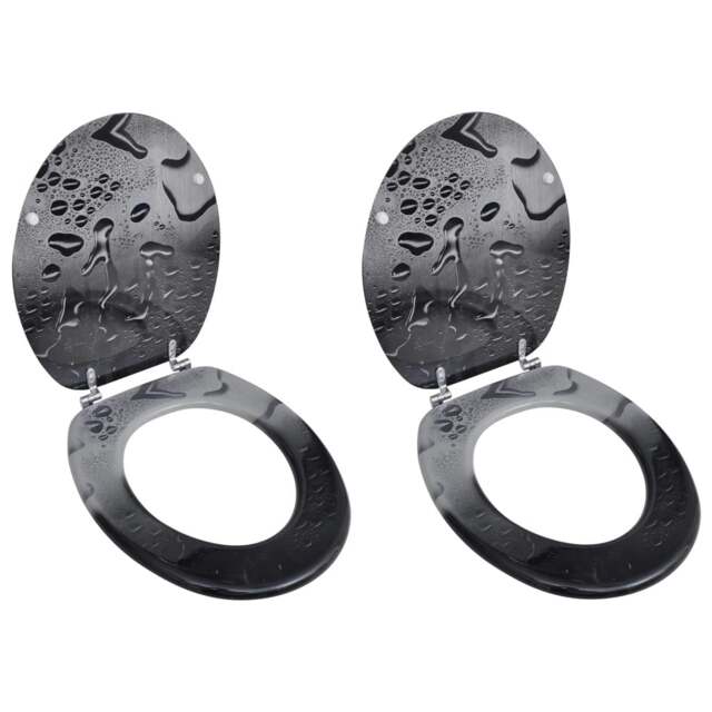 Rackhams Toilet Seats with Lids 2 pcs MDF Water - image 1
