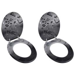 Rackhams Toilet Seats with Lids 2 pcs MDF Water - thumbnail 1