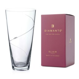 Rackhams 'Silhouette' Medium Crystal Conical Vase Adorned with Swarovski® Crystals - 25cm - Made From Premium Lead Free Crystal Glass - thumbnail 2