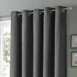 Rackhams Teddy Fleece Readymade Eyelet Curtains - 168cm x 137cm - Blush - thumbnail 2