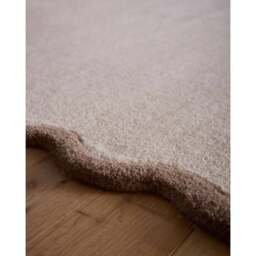 Rackhams Wool Scalloped Natural Brown Rug Bordered Design - 120X170 cm - thumbnail 4