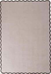 Rackhams Wool Scalloped Natural Brown Rug Bordered Design - 120X170 cm - thumbnail 1