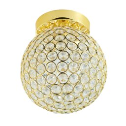 Rackhams Modern Polished Gold and Beaded Glass IP44 Bathroom Ceiling Light - thumbnail 2