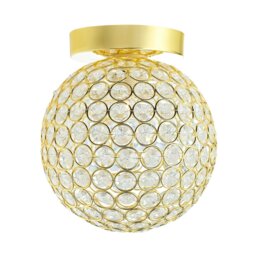 Rackhams Modern Polished Gold and Beaded Glass IP44 Bathroom Ceiling Light