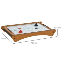 Rackhams 2.5FT Tabletop Air Hockey Game Table Wooden Portable Party Gaming Toy for Kids Children Adult - thumbnail 2