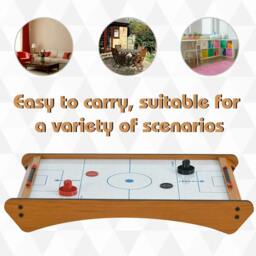 Rackhams 2.5FT Tabletop Air Hockey Game Table Wooden Portable Party Gaming Toy for Kids Children Adult - thumbnail 3