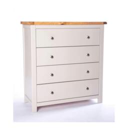 Rackhams Argenta 4 Drawer Chest of Drawers Chrome Knob - Light Grey - thumbnail 1