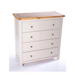 Rackhams Argenta 4 Drawer Chest of Drawers Chrome Knob - Light Grey - thumbnail 3