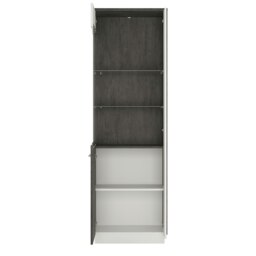 Rackhams Zingaro Tall Glazed display cabinet (LH) in Grey and White - Full Assembly Required - Grey & White - Matt - thumbnail 2