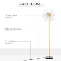 Rackhams 160cm Dandelion-Crystallite Floor Lamp, with Foot Switch - thumbnail 6