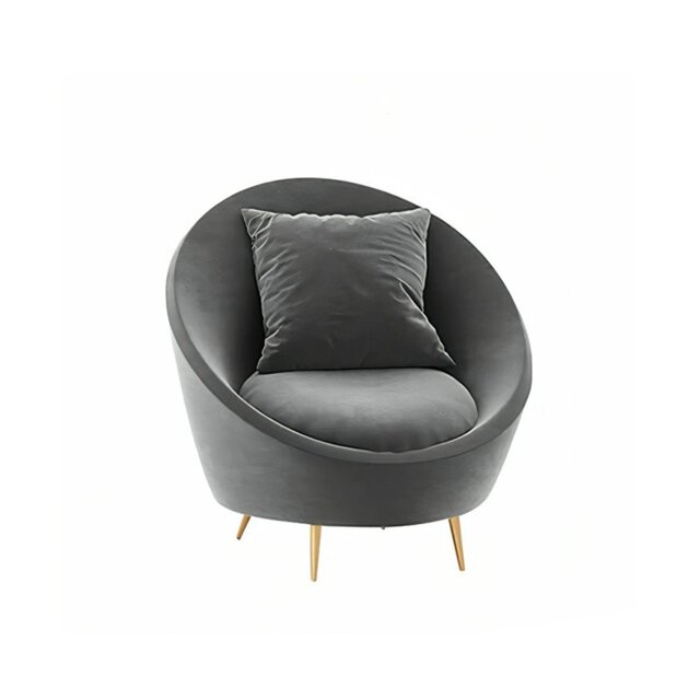Rackhams Slender Modern Armchair, Velvet For Clearance - Grey Armchair - image 1