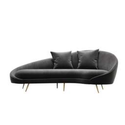 Rackhams Slender Modern Armchair, Velvet For Clearance - Grey Armchair - thumbnail 3