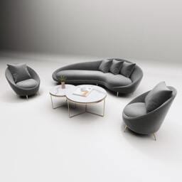 Rackhams Slender Modern Armchair, Velvet For Clearance - Grey Armchair - thumbnail 2