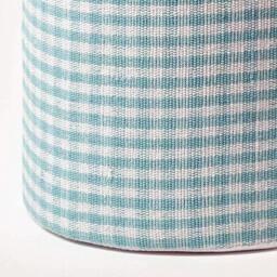 Rackhams Gingham Check Round Pouffe Cotton - 40 x 42 cm - Green - thumbnail 4