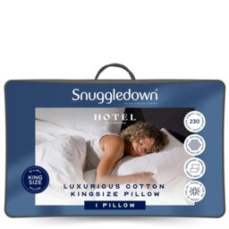 Rackhams Hotel Luxury Cotton Quilted Kingsize Firm Pillow - 1 Pack