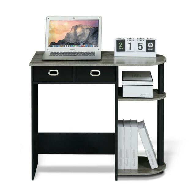 Rackhams Go Green Home Laptop Notebook Computer Desk/Table, French Oak Grey/Black/Black Crafted for Practical Use and Stylish Living Spaces - image 1
