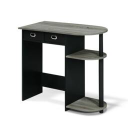 Rackhams Go Green Home Laptop Notebook Computer Desk/Table, French Oak Grey/Black/Black Crafted for Practical Use and Stylish Living Spaces - thumbnail 3