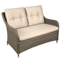 Rackhams Chester Rattan Wicker Outdoor Lounge 2-Seater Sofa with Cushion, Brown - DG70 - thumbnail 2