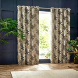 Rackhams Galapagos Jacquard Eyelet Curtains - Natural - 117cm x 183cm - Natural - 100% Polyester - thumbnail 2