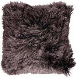 Rackhams Long-Wool Sheepskin Cushion - 35x35 cm - Walnut